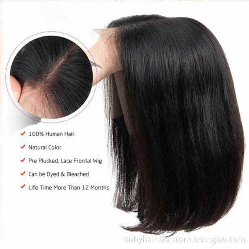 WKSwigs Straight Bob Wigs Brazilian Human Hair Lace Front Closure Short Bob Wig Wholesale Straight Human Hair Bob Raw Brazilian